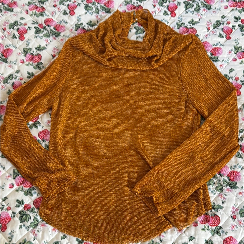 Zara Yellow Cowl Neck Top